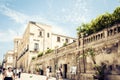 Siracusa, Sicily Ã¢â¬â august 12, 2018: Tourists visiting the famous Square Duomo on Ortygia Island